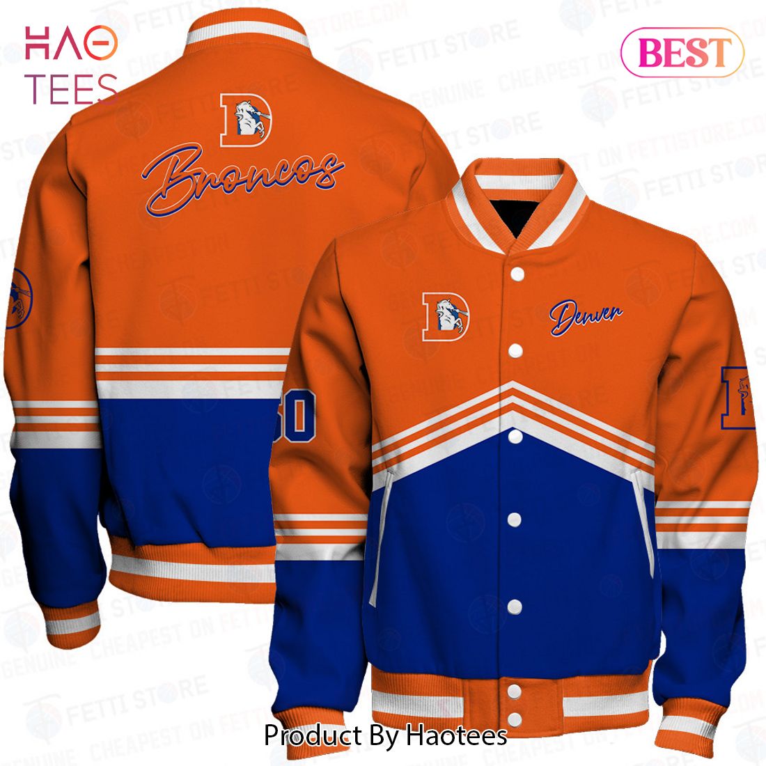[AVAILABLE] Denver Broncos National Football League AOP Varsity Jacket