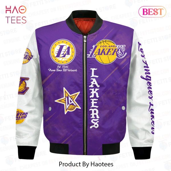 AVAILABLE Los Angeles Lakers National Basketball Association AOP Bomber Jacket