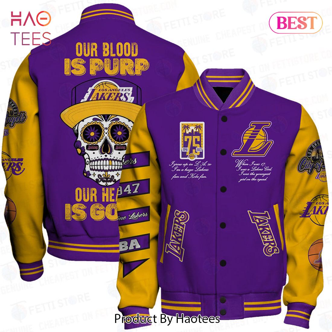 AVAILABLE Los Angels Lakers National Basketball Association AOP Varsity Jacket AVAILABLE Los Angels Lakers National Basketball Association AOP Varsity Jacket