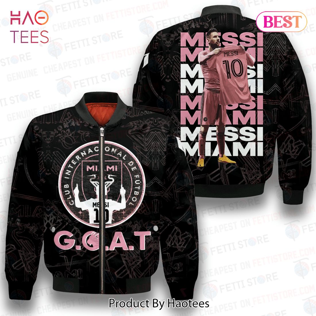 AVAILABLE Messi GOAT Inter Miami 2023 Unisex AOP Bomber Jacket