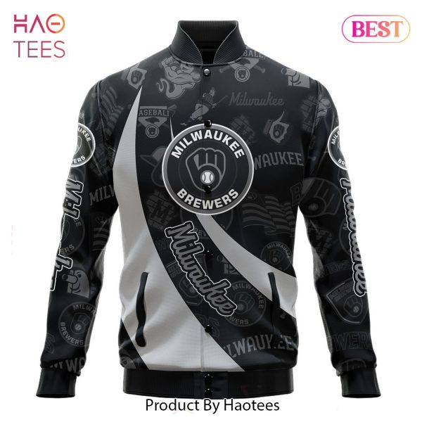 [AVAILABLE] Milwaukee Brewers Major League Baseball AOP Varsity Jacket