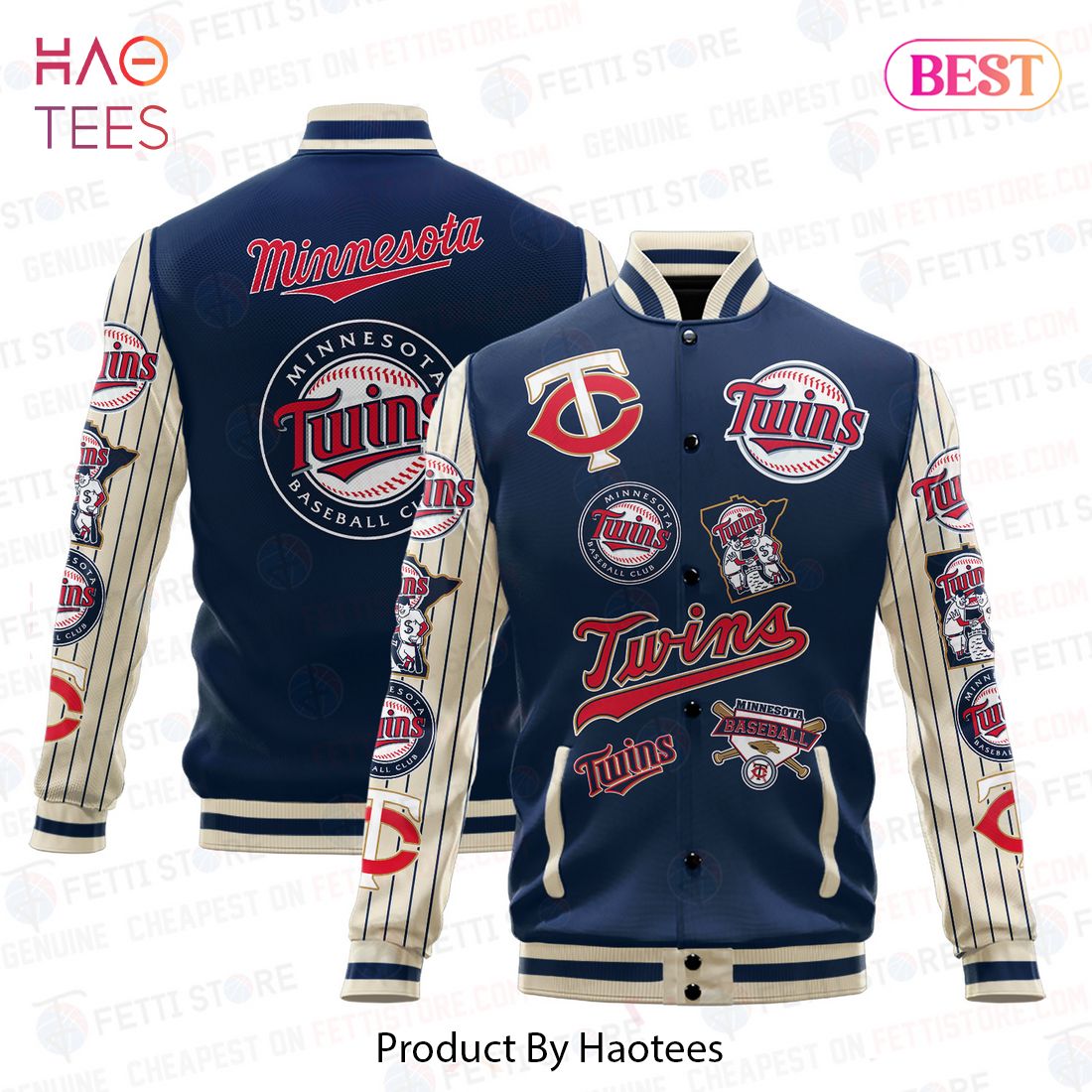 [AVAILABLE] Minnesota Twins Major League Baseball AOP Varsity Jacket