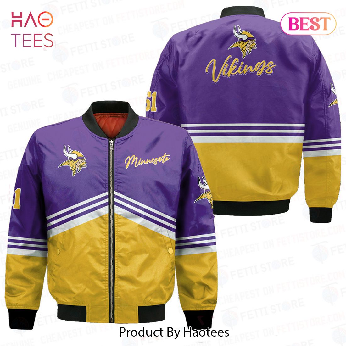AVAILABLE Minnesota VikingsNational Football League AOP Bomber Jacket AVAILABLE Minnesota VikingsNational Football League AOP Bomber Jacket