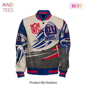 AVAILABLE New York Giants National Football League Customized AOP Varsity Jacket