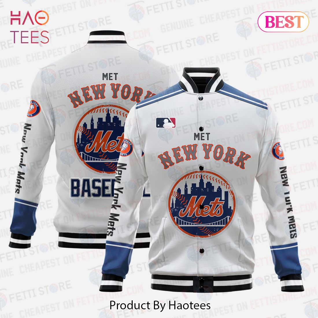 [AVAILABLE] New York Mets Major League Baseball AOP Varsity Jacket