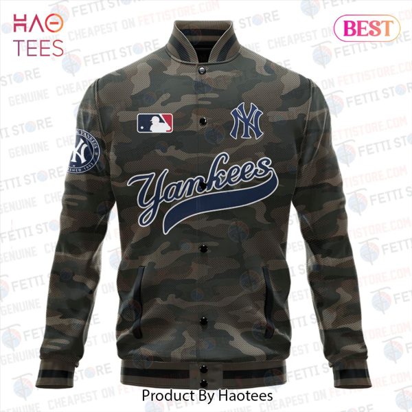 AVAILABLE New York Yankees Major League Baseball Camo AOP Varsity Jacket