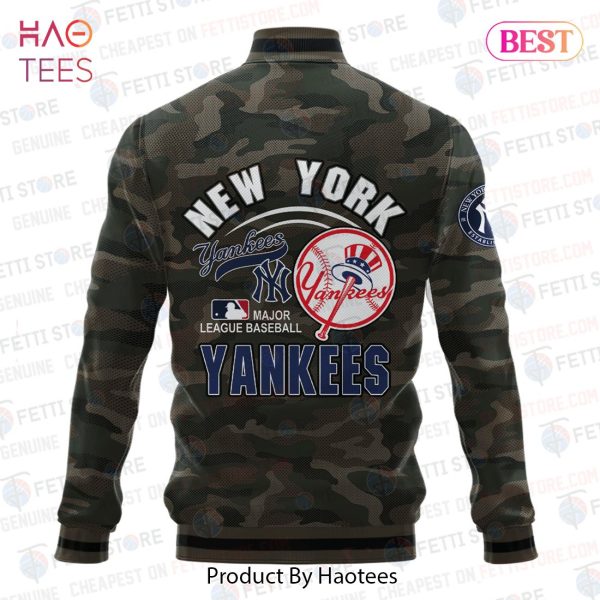 AVAILABLE New York Yankees Major League Baseball Camo AOP Varsity Jacket