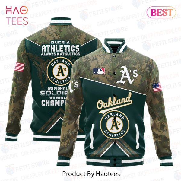 AVAILABLE Oakland Athletics Major League Baseball Army Forces Pattern Varsity Jacket