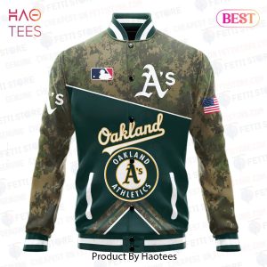 AVAILABLE Oakland Athletics Major League Baseball Army Forces Pattern Varsity Jacket