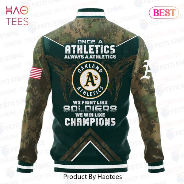 AVAILABLE Oakland Athletics Major League Baseball Army Forces Pattern Varsity Jacket