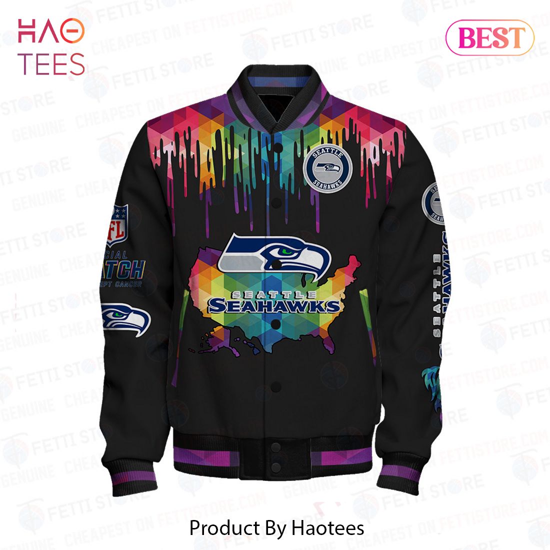 AVAILABLE Seattle Seahawks National Football League AOP Varsity Jacket AVAILABLE Seattle Seahawks National Football League AOP Varsity Jacket