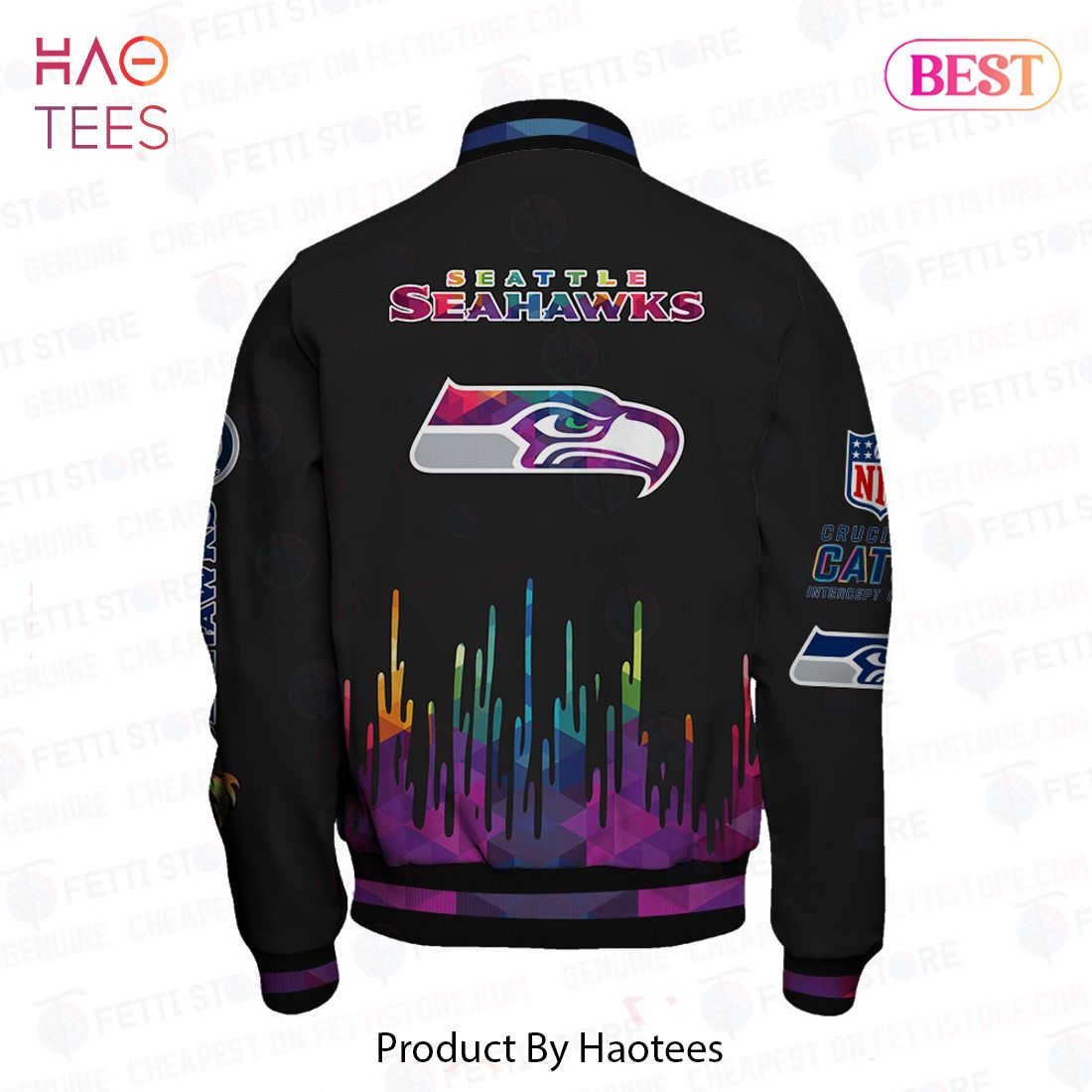 AVAILABLE Seattle Seahawks National Football League AOP Varsity Jacket AVAILABLE Seattle Seahawks National Football League AOP Varsity Jacket