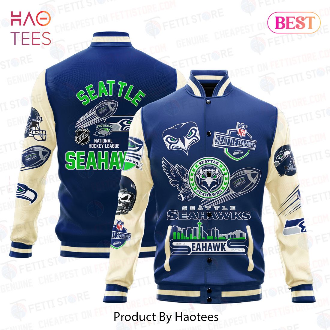 [AVAILABLE] Seattle Seahawks National Football League Pattern Varsity Jacket