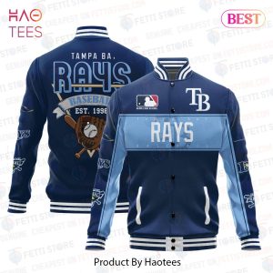 [AVAILABLE] Tampa Bay Rays American League Baseball Vintage Pattern Varsity Jacket