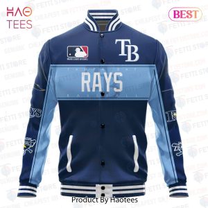 [AVAILABLE] Tampa Bay Rays American League Baseball Vintage Pattern Varsity Jacket