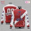 [AVAILABLE] Tampa Bay Rays City And Logo Pattern Print Varsity Jacket