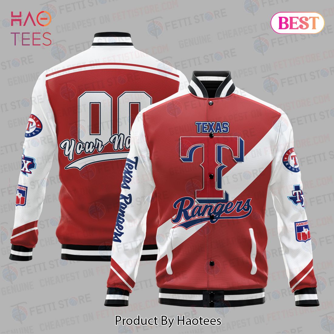 [AVAILABLE] Texas Rangers Major League Baseball AOP Varsity Jacket