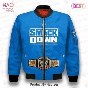 AVAILABLE WWE Professional Wrestling Smackdown Blue Championship Cool 3D Bomber Jacket