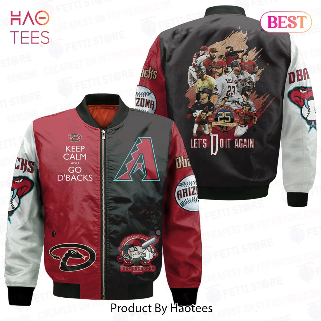 BEST Arizona Diamondbacks 25th Anniversary Post Season AOP Bomber Jacket