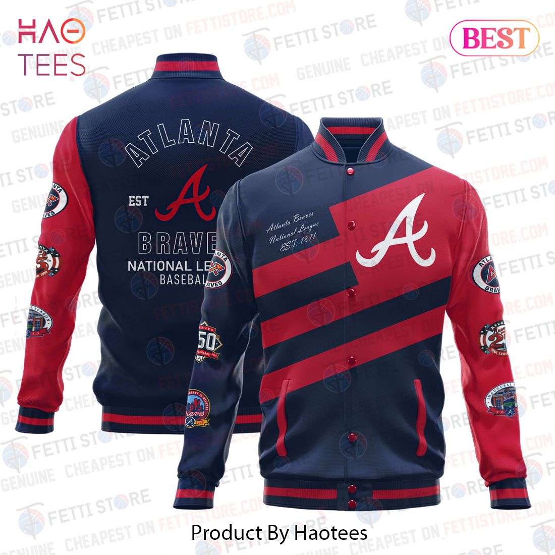 BEST Atlanta Braves American League Baseball Varsity Jacket