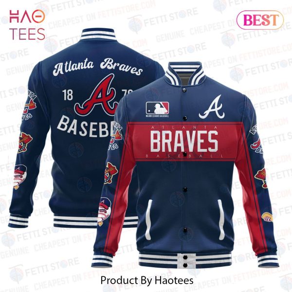 BEST Atlanta Braves American League Baseball Vintage Pattern Varsity Jacket