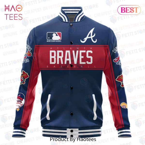 BEST Atlanta Braves American League Baseball Vintage Pattern Varsity Jacket