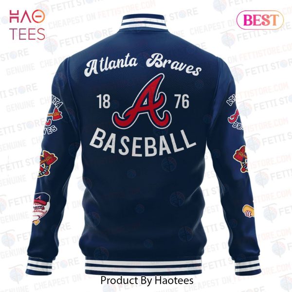 BEST Atlanta Braves American League Baseball Vintage Pattern Varsity Jacket