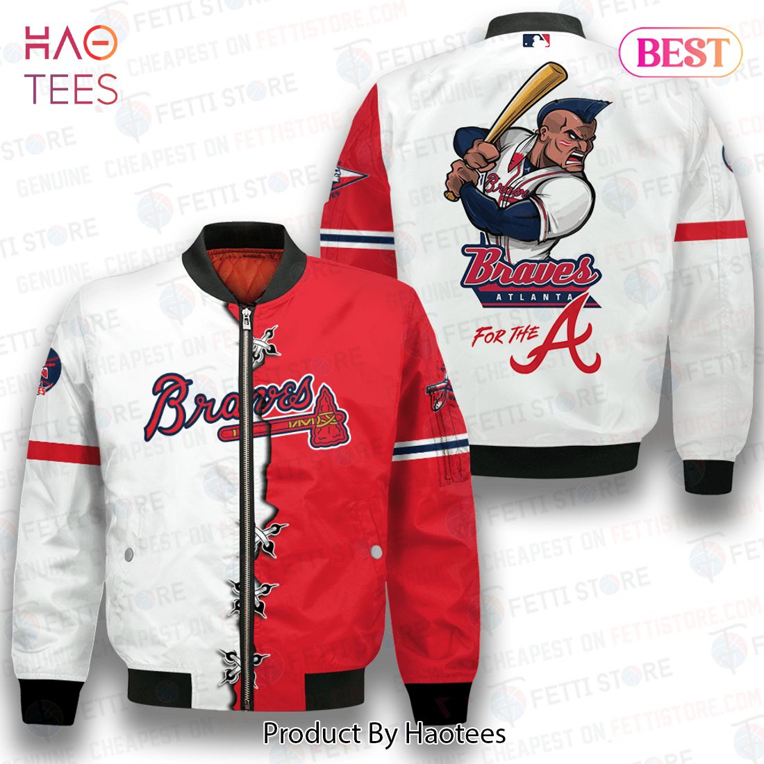 BEST Atlanta BravesMajor League Baseball AOP Bomber Jacket Playoff