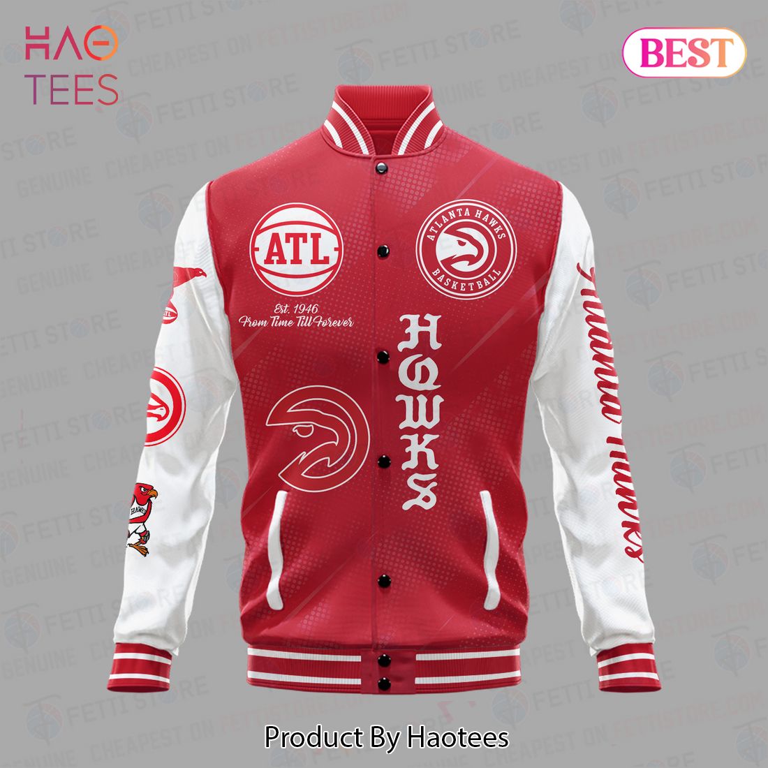BEST Atlanta Hawks National Basketball Association Varsity Jacket BEST Atlanta Hawks National Basketball Association Varsity Jacket