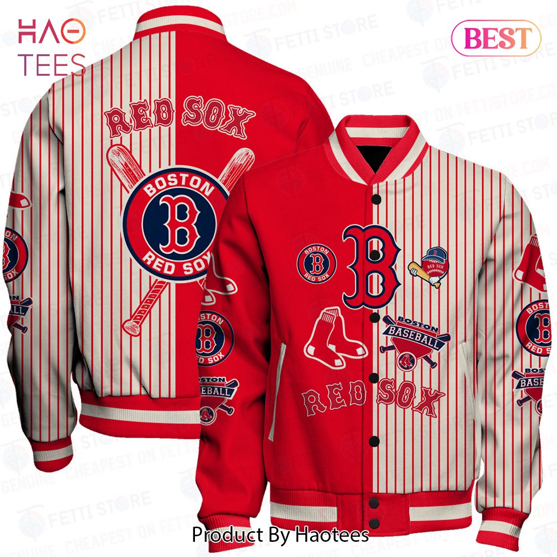 [BEST] Boston Red Sox Major League Baseball Pattern Varsity Jacket