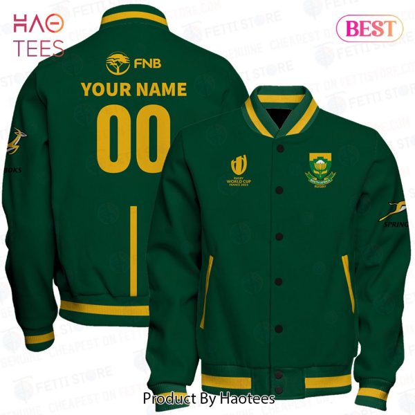 [BEST] Custom Name Number Rugby World Cup 2023 South Africa Varsity Jacket