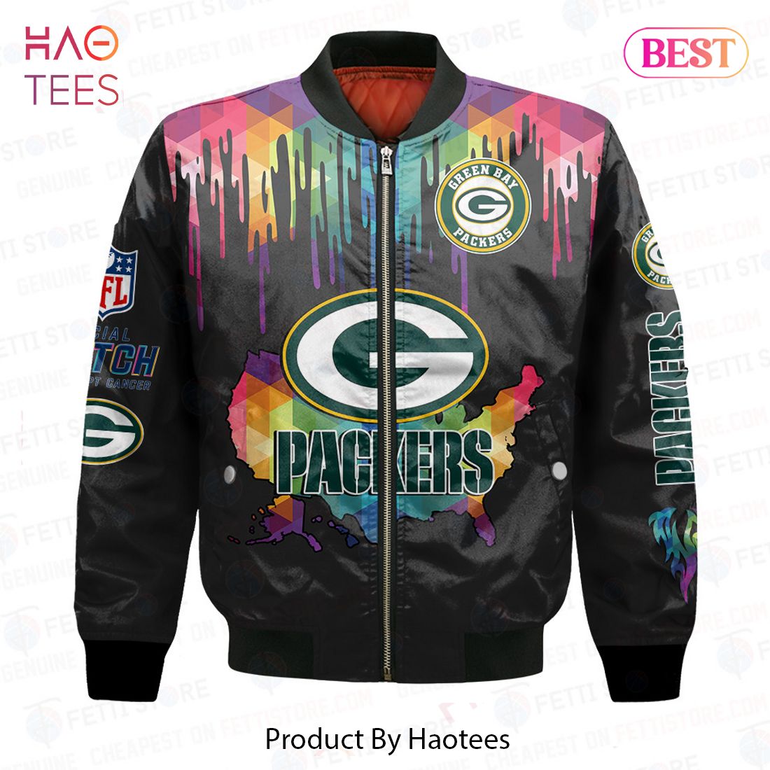 BEST Green Bay PackersNational Football League AOP Bomber Jacket BEST Green Bay PackersNational Football League AOP Bomber Jacket