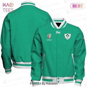 [BEST] Ireland Rugby World Cup 2023 Aqua Color Varsity Jacket