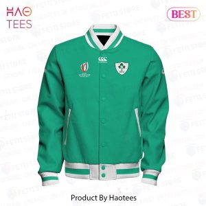 [BEST] Ireland Rugby World Cup 2023 Aqua Color Varsity Jacket