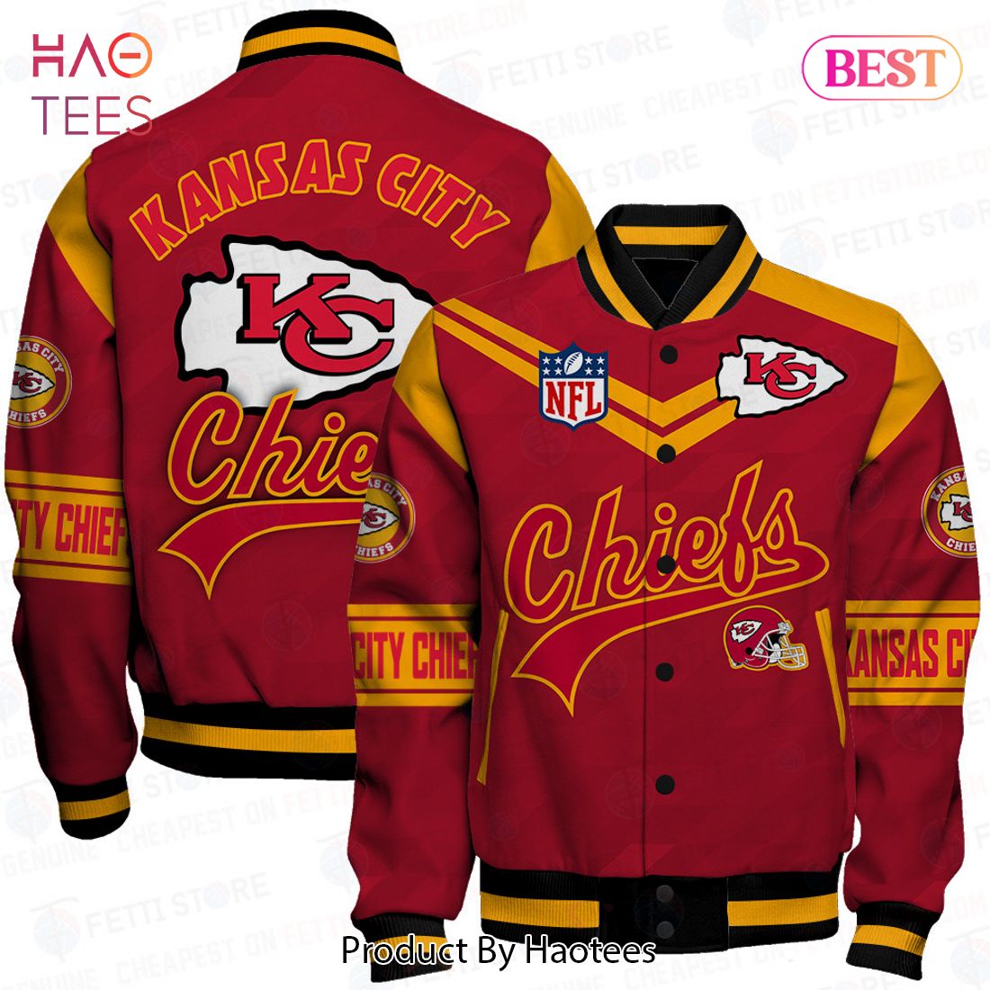 [BEST] Kansas City Chiefs National Football League Pattern Varsity Jacket
