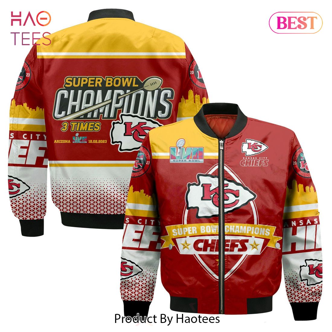 BEST Kansas City ChiefsSuper Bowl Championship 2023 Unisex 3D Bomber Jacket