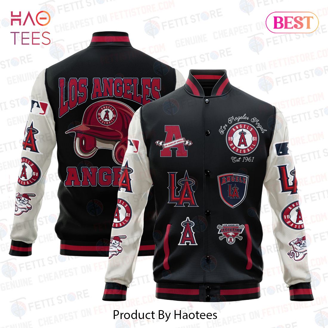 [BEST] Los Angeles Angels Major League Baseball AOP Varsity Jacket