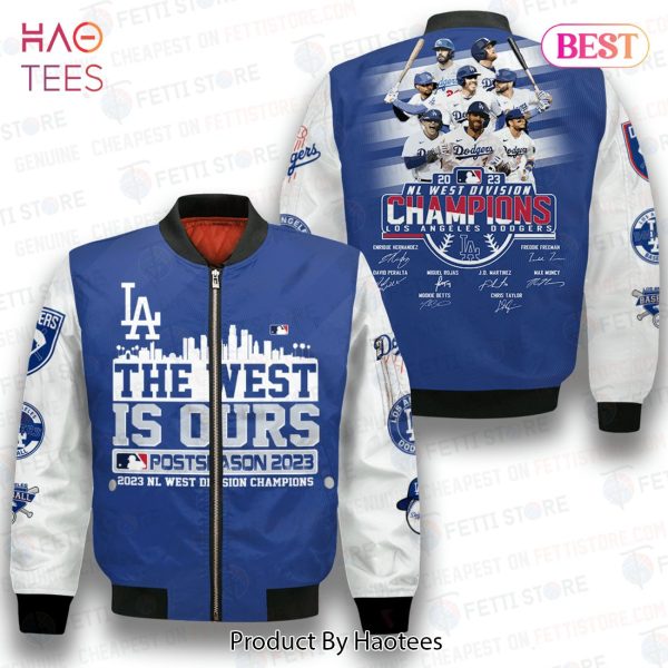BEST Los Angeles Dodgers NL West Division Champions AOP Bomber Jacket
