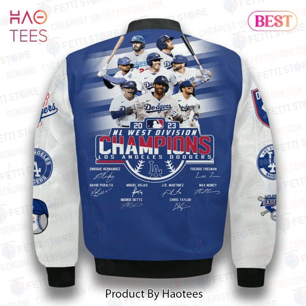 BEST Los Angeles Dodgers NL West Division Champions AOP Bomber Jacket