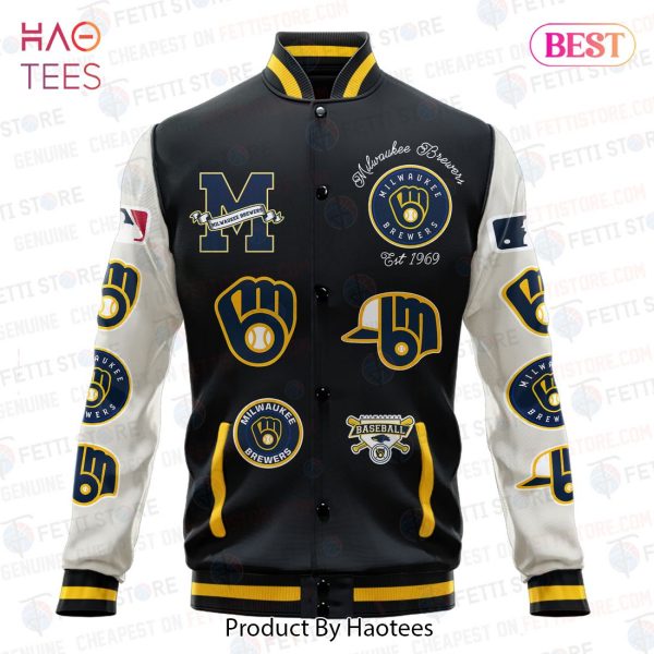 [BEST] Milwaukee Brewers Major League Baseball AOP Varsity Jacket