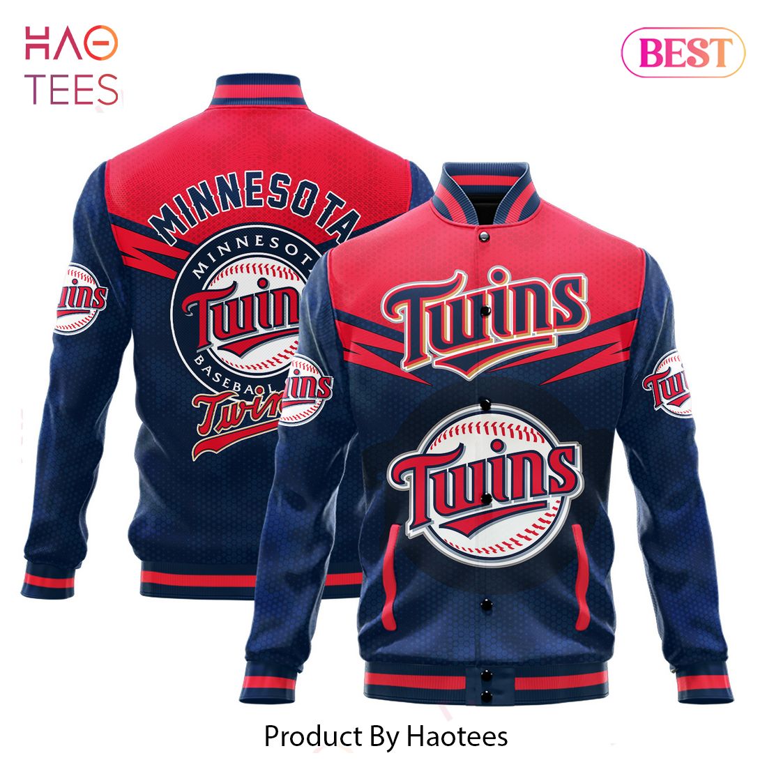 [BEST] Minnesota Twins Major League Baseball AOP Varsity Jacket