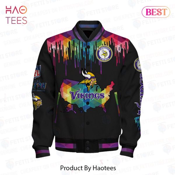 BEST Minnesota Vikings National Football League AOP Varsity Jacket