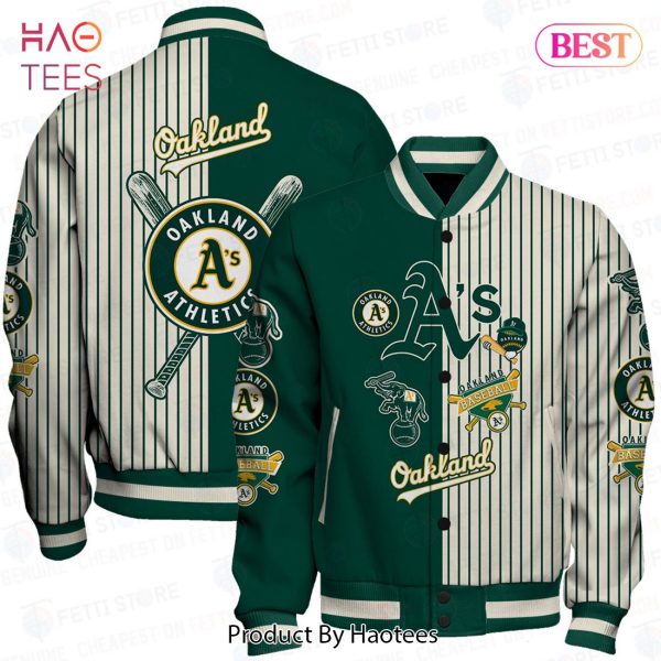 [BEST] Oakland Athletics Major League Baseball Pattern Varsity Jacket