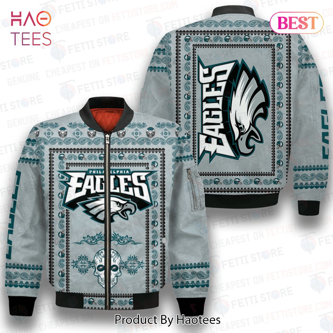 BEST Philadelphia Eagles Classic Pattern NFL 3D Bomber Jacket