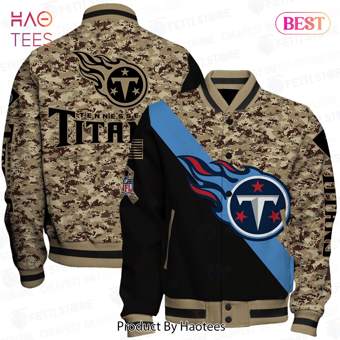BEST Tennessee Titans National Football League AOP Varsity Jacket