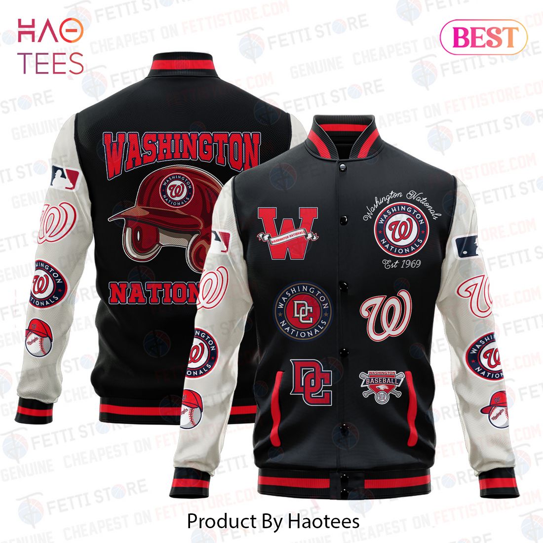 BEST Washington Nationals Major League Baseball AOP Varsity Jacket