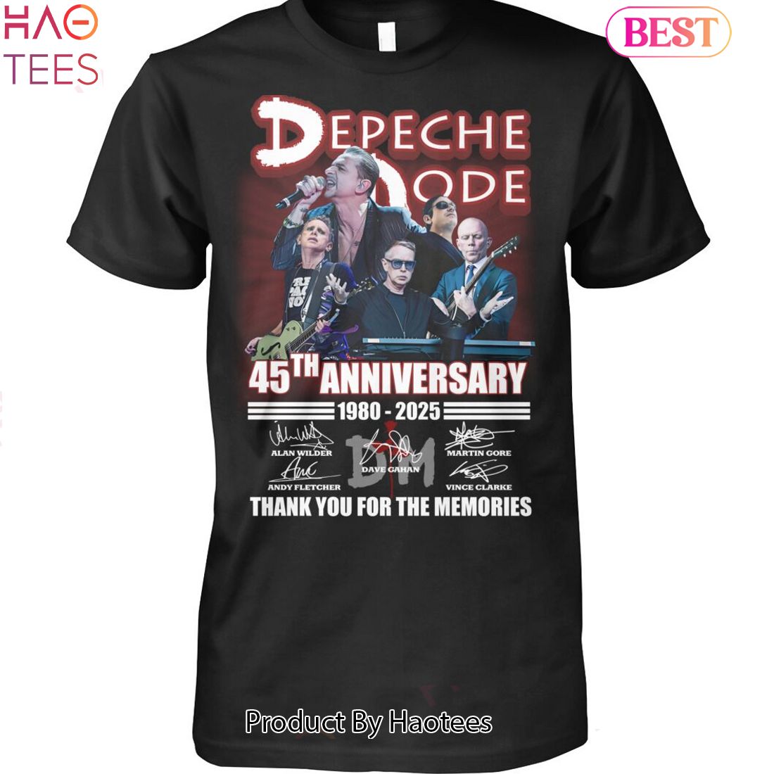 Depeche Mode 45th Anniversary 1980-2025 Thank You For The Memories Unisex T-Shirt Depeche Mode 45th Anniversary 1980-2025 Thank You For The Memories Unisex T-Shirt