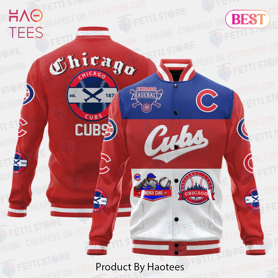 HOT Chicago Cubs Symbol Vintage Design Varsity Jacket