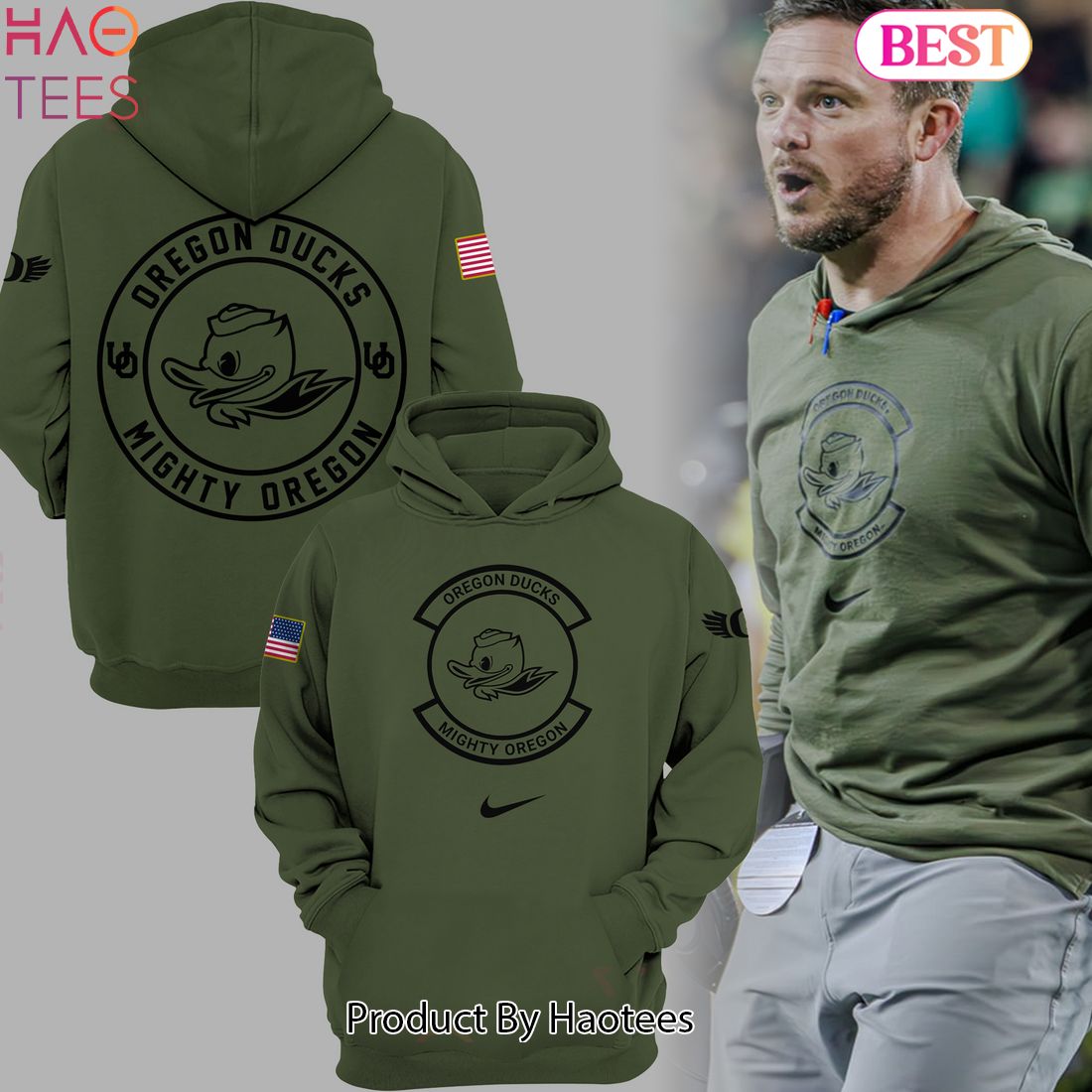 HOT Coach Dan Lanning Oregon Football Veterans Camo Oregon Ducks Hoodie