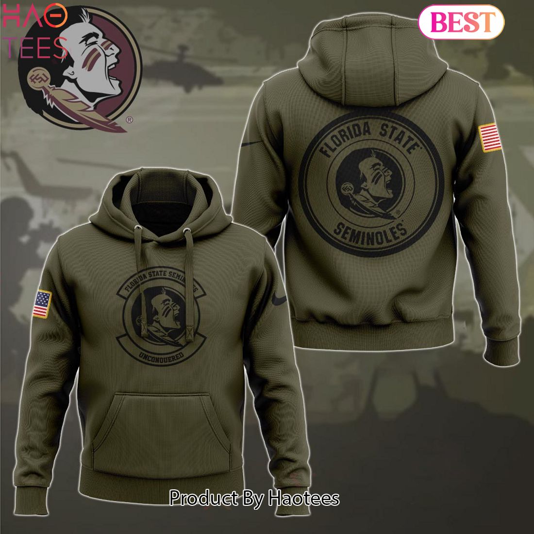HOT Florida State Seminoles Camo Veterans Hoodie